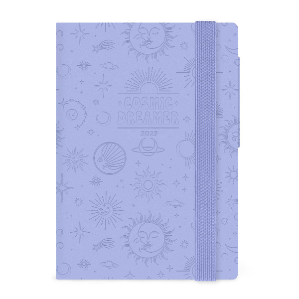 Small 12 Month Weekly Planner for 2027 - Cosmic Lilac