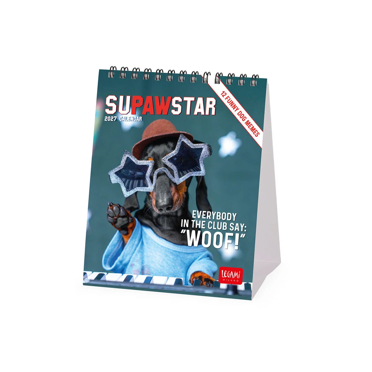 Supawstar 2027 Desk Calendar - 12 x 14.5 cm