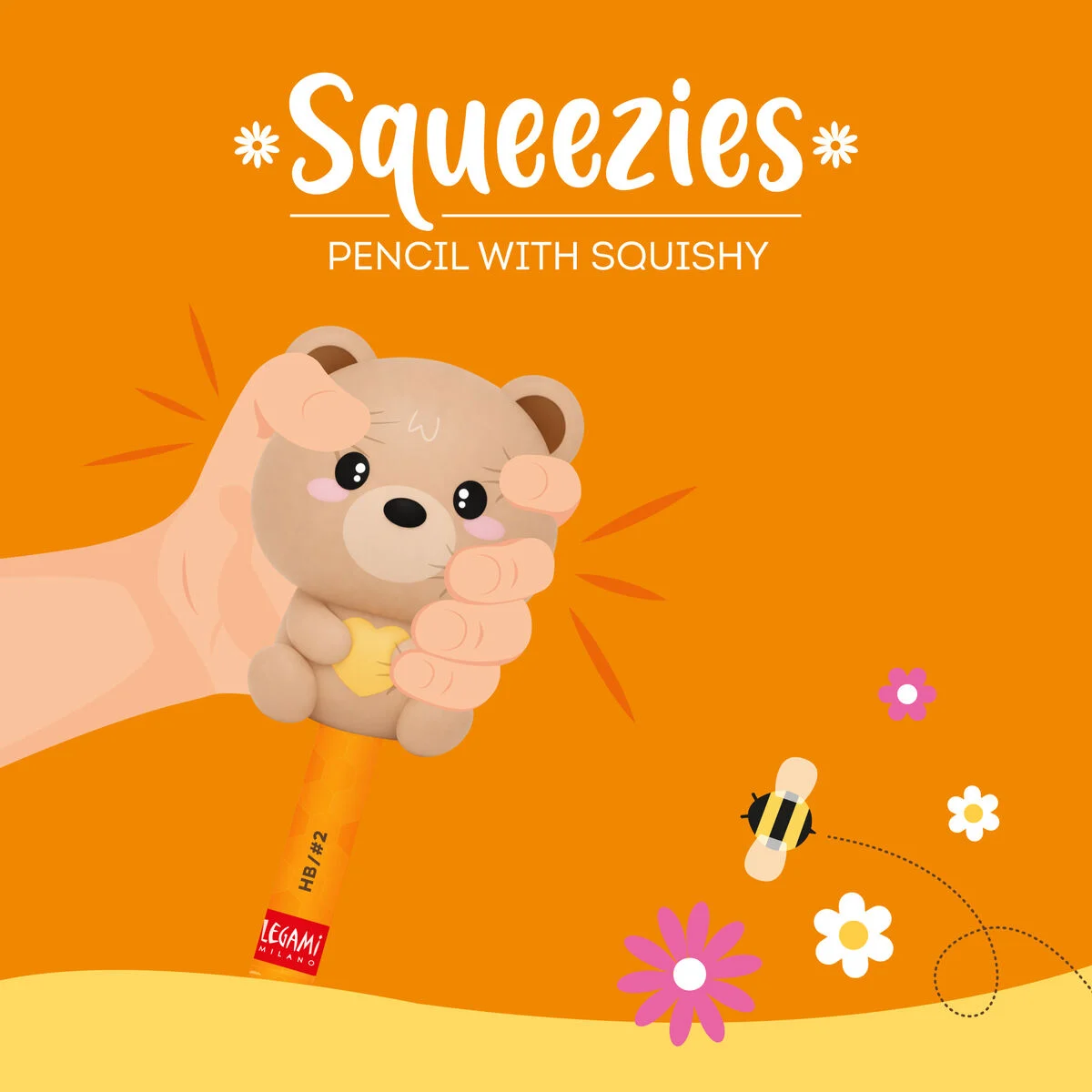 Pencil with cute teddy bear 